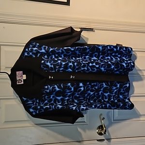 Vintage Casino Wear, blue flames shirt xl